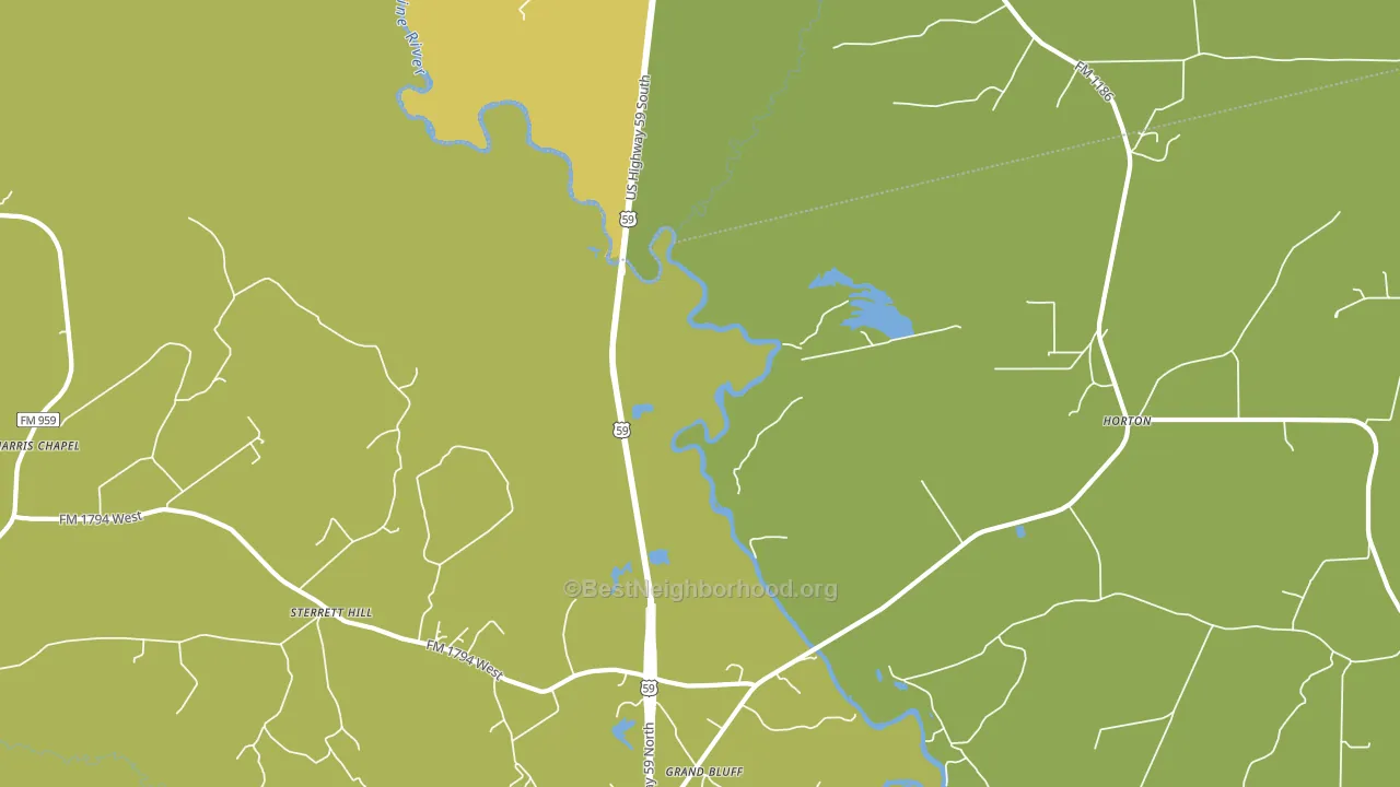 Grand Bluff, TX block-group voter-turnout map