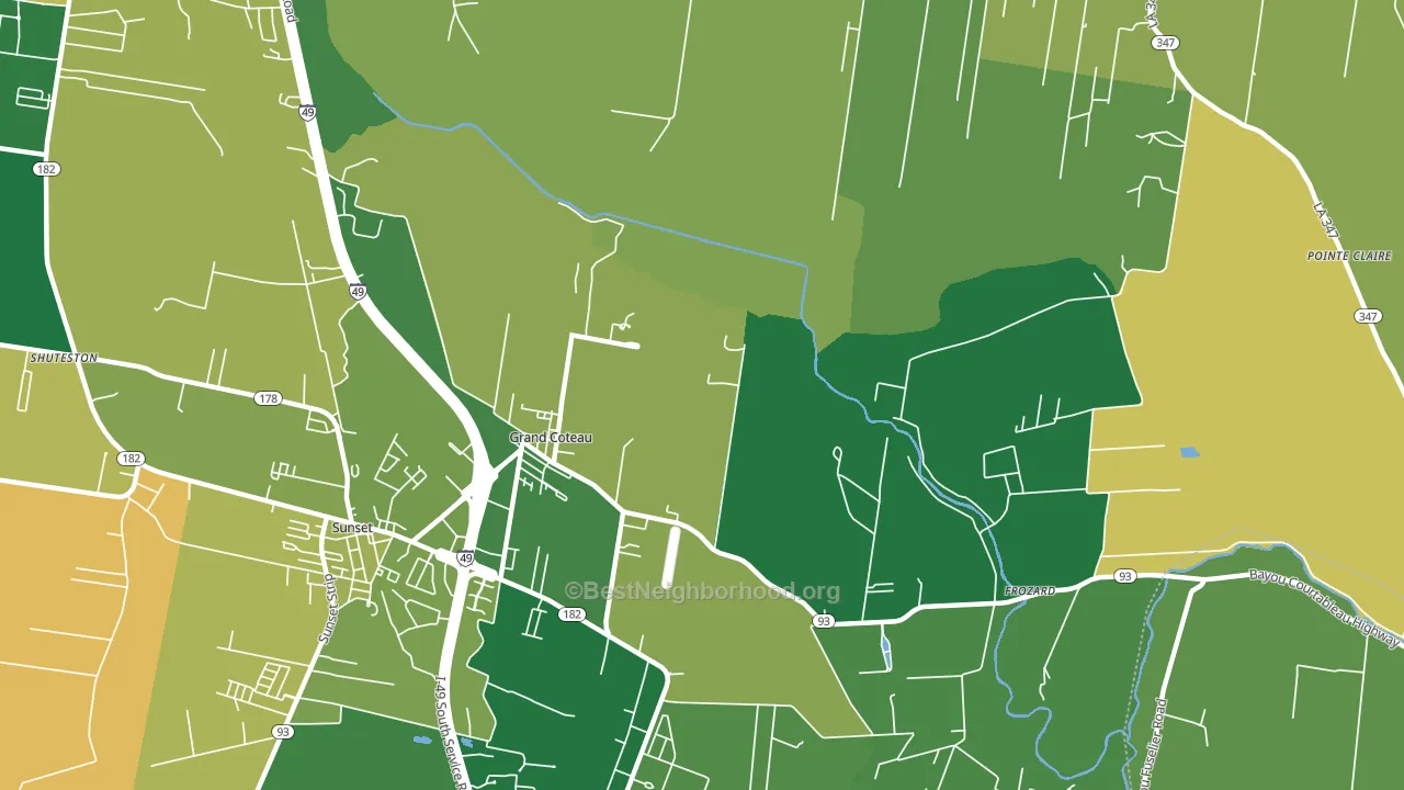 Grand Coteau, LA block-group voter-turnout map