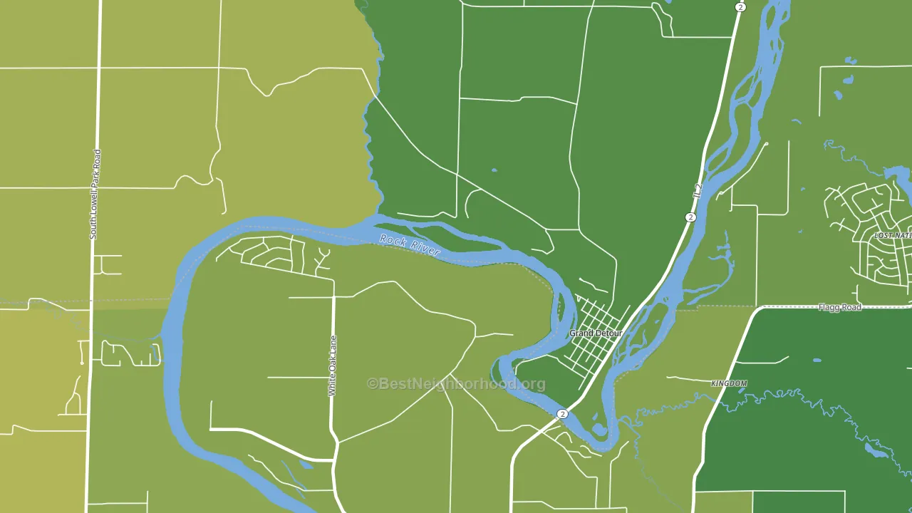 Grand Detour, IL block-group voter-turnout map