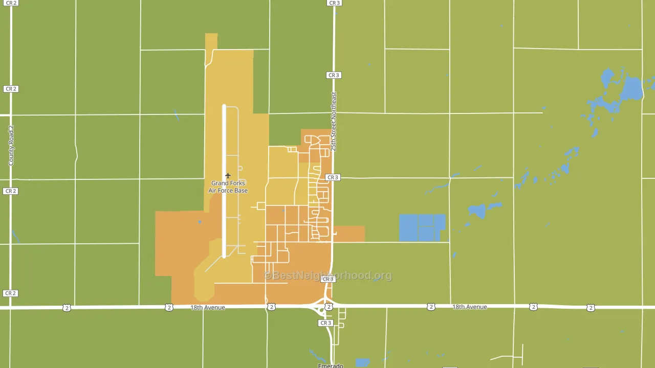 Grand Forks Afb, ND block-group voter-turnout map