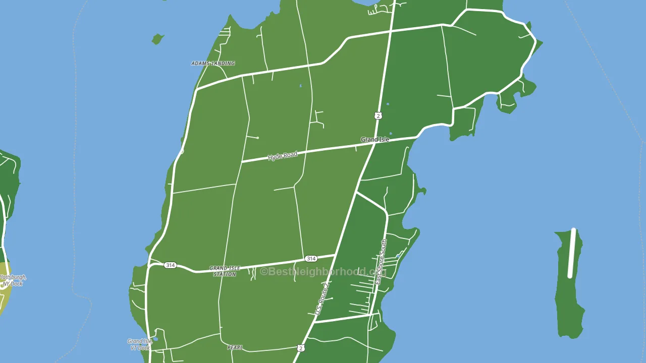 Grand Isle, VT block-group voter-turnout map
