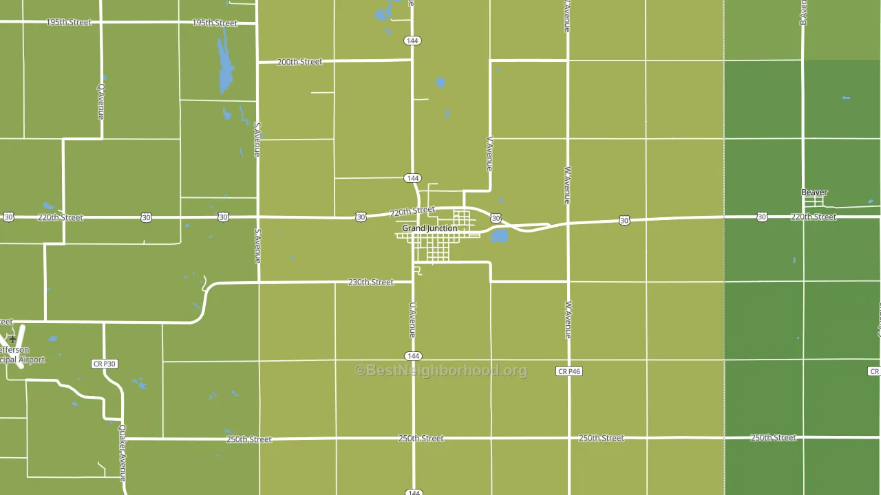 Grand Junction, IA block-group voter-turnout map