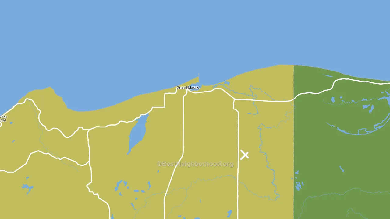 Grand Marais, MI block-group voter-turnout map