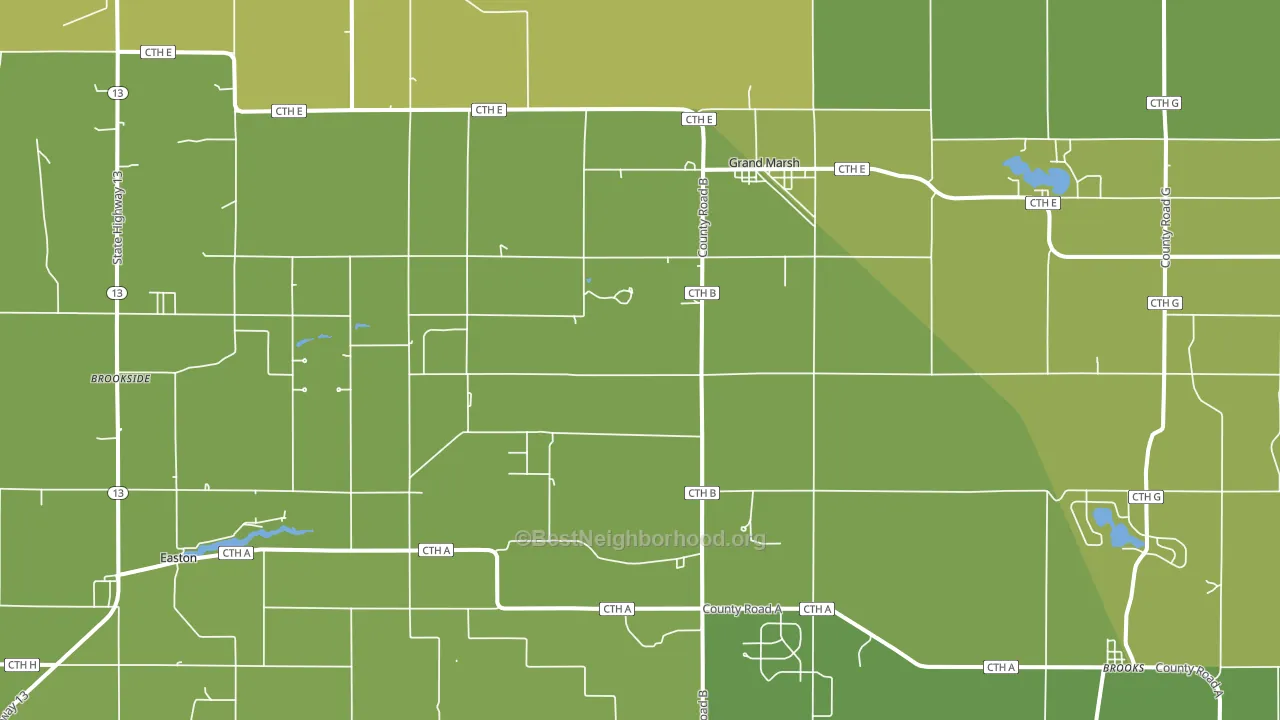 Grand Marsh, WI block-group voter-turnout map