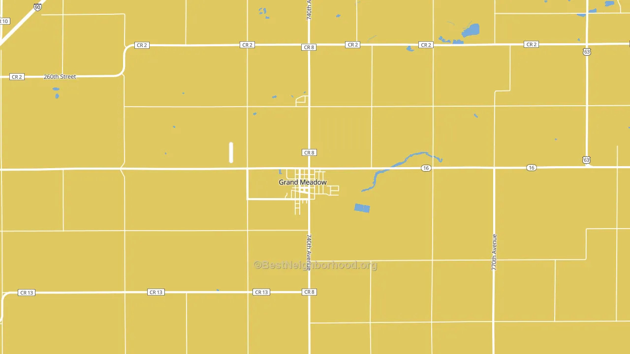 Grand Meadow, MN block-group voter-turnout map