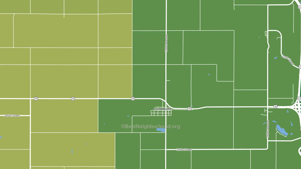 Grand Mound, IA block-group voter-turnout map