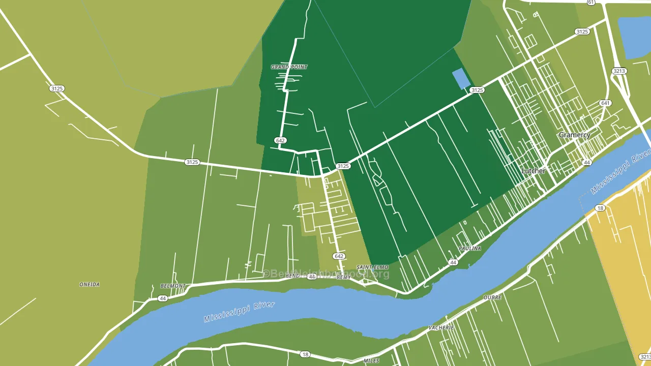 Grand Point, LA block-group voter-turnout map