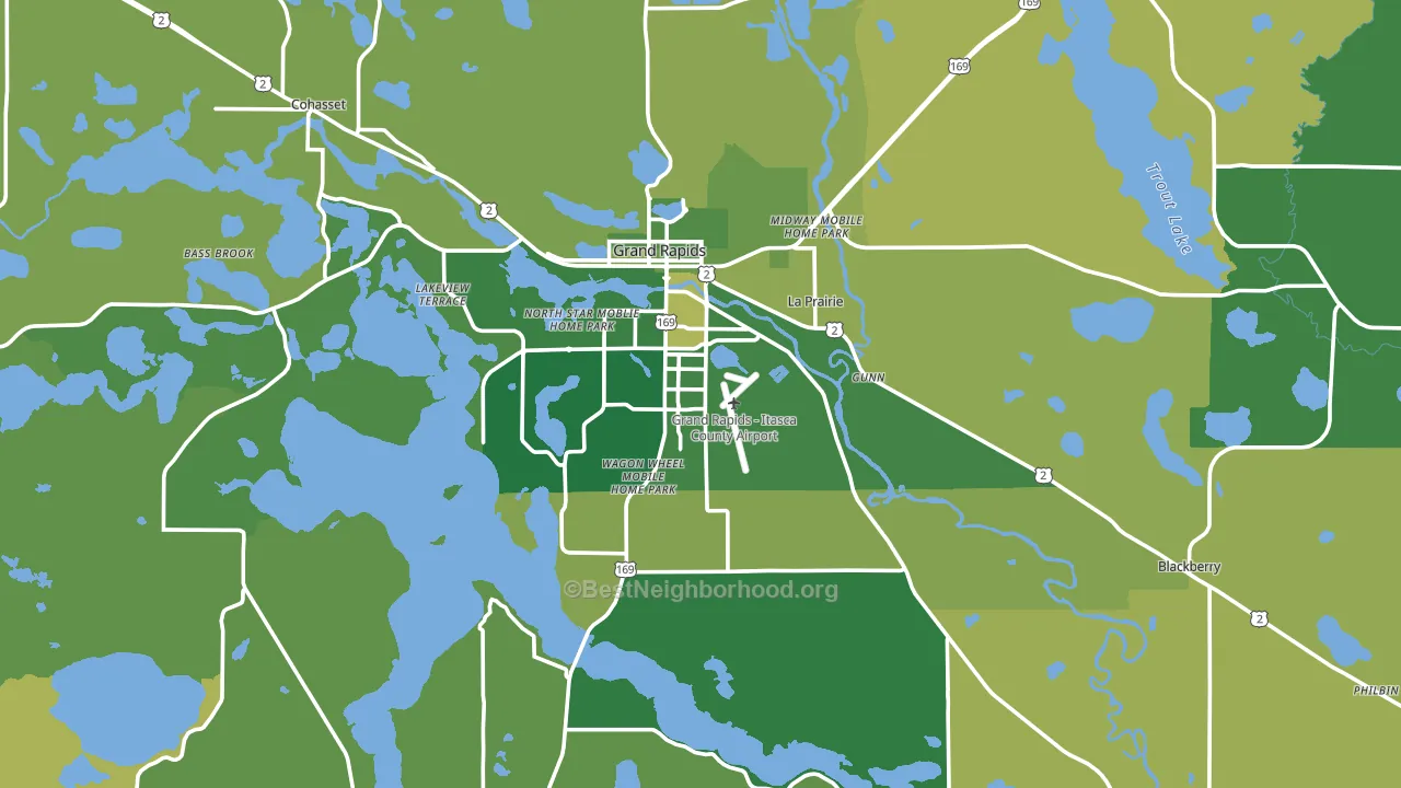 Grand Rapids, MN block-group voter-turnout map