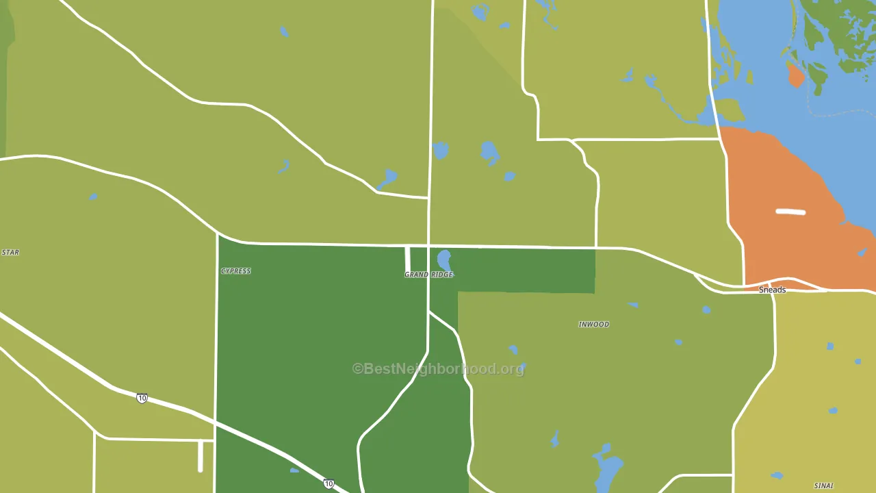 Grand Ridge, FL block-group voter-turnout map