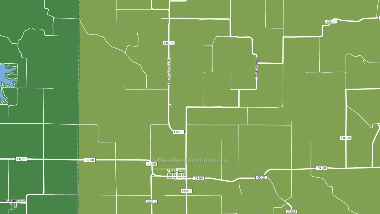 Grand River, IA block-group voter-turnout map