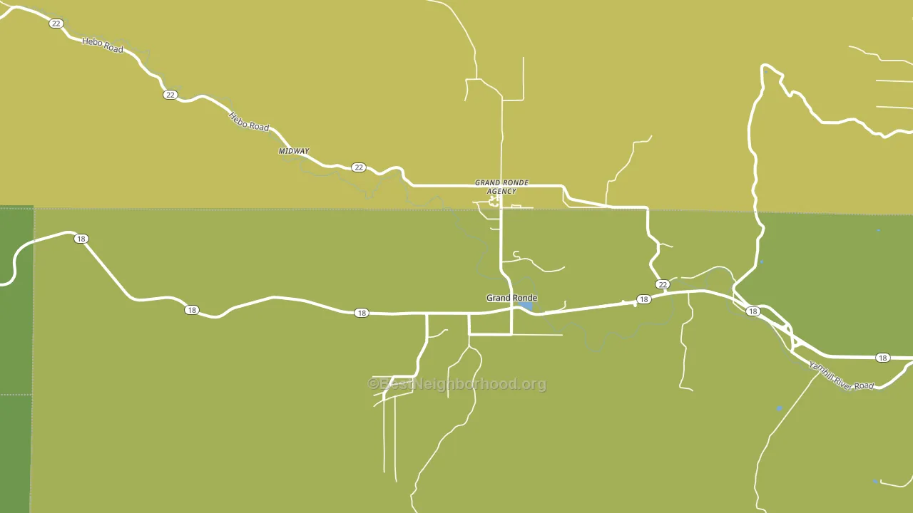Grand Ronde, OR block-group voter-turnout map