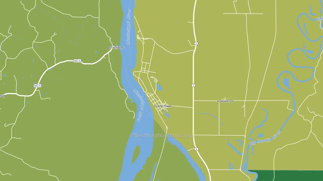 Grand Tower, IL block-group voter-turnout map