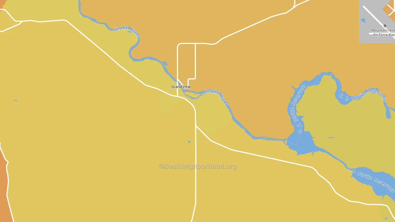 Grand View, ID block-group voter-turnout map