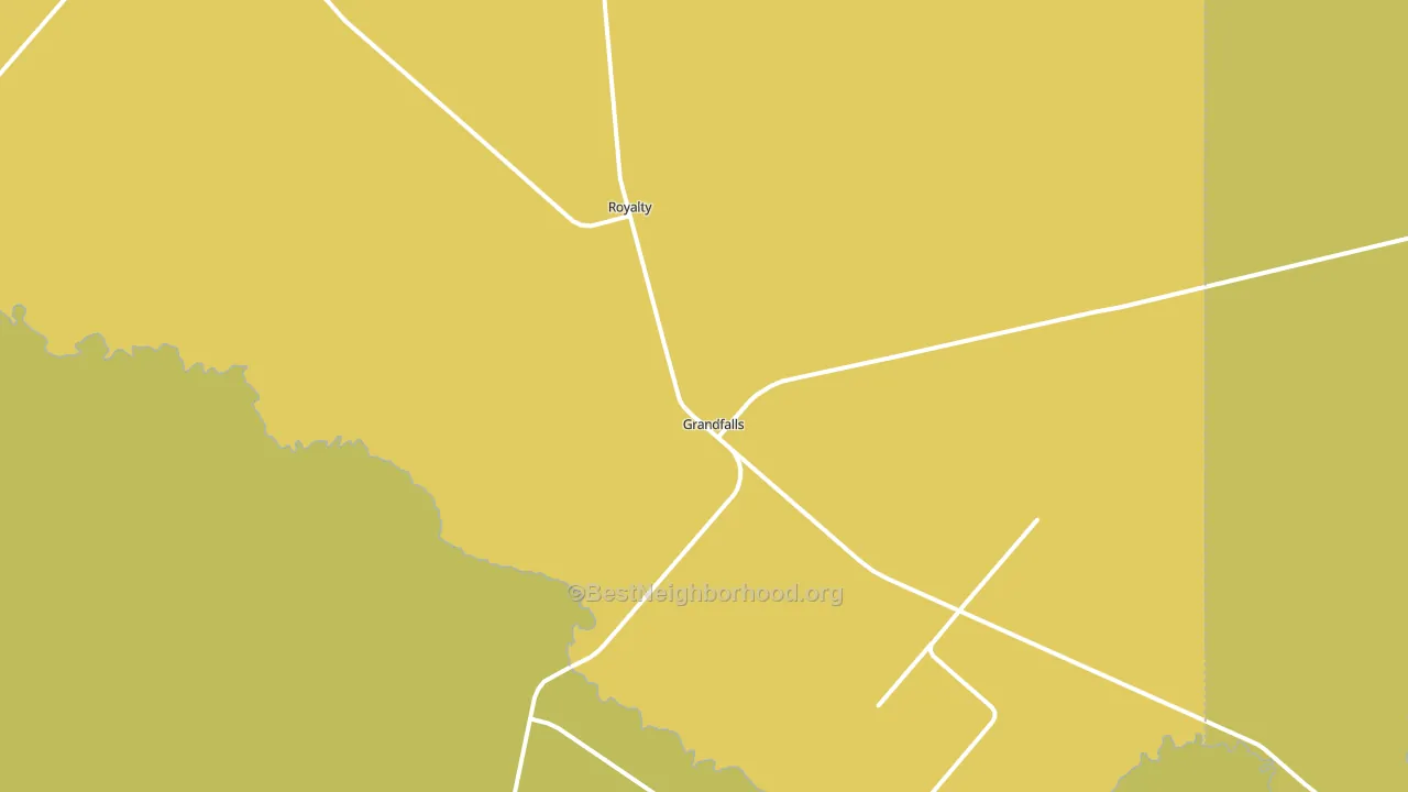 Grandfalls, TX block-group voter-turnout map
