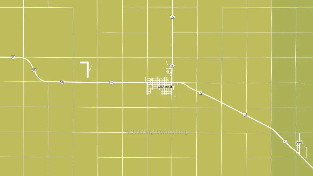 Grandfield, OK block-group voter-turnout map