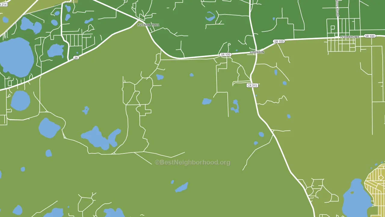 Grandin, FL block-group voter-turnout map