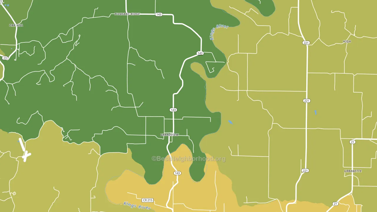 Grandview, AR block-group voter-turnout map