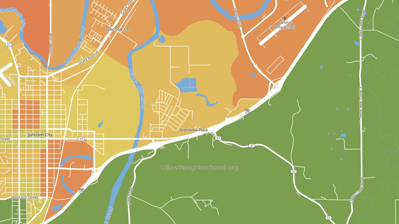 Grandview Plaza, KS block-group voter-turnout map