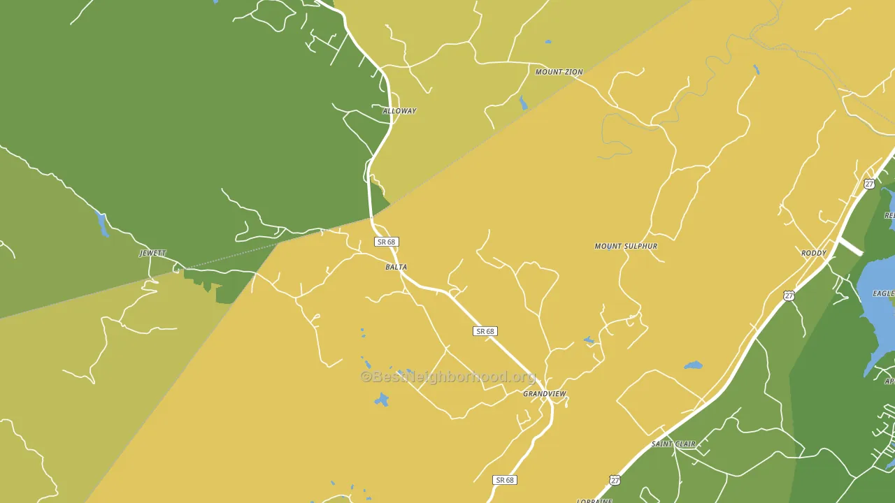 Grandview, TN block-group voter-turnout map