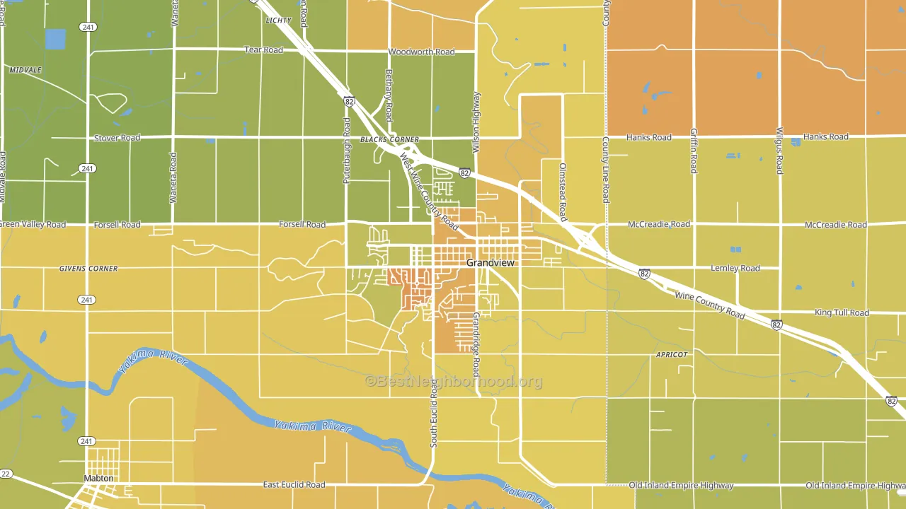 Grandview, WA block-group voter-turnout map