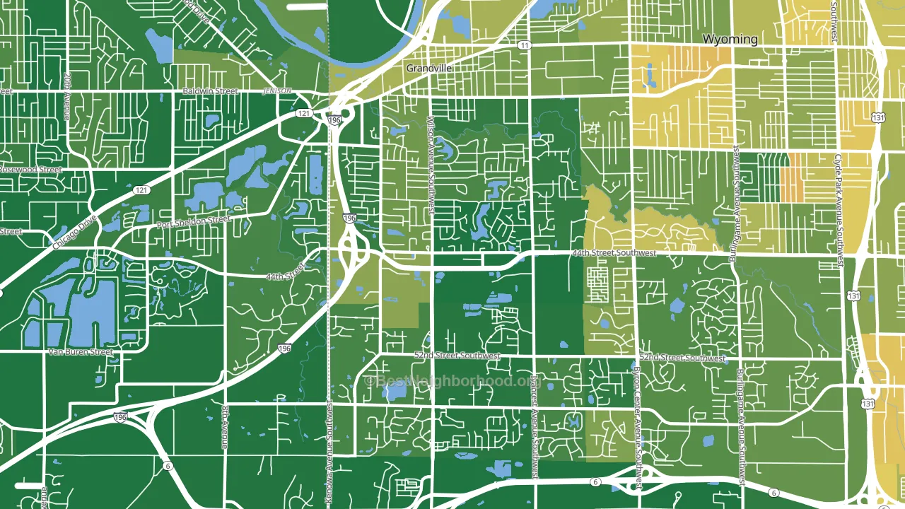 Grandville, MI block-group voter-turnout map