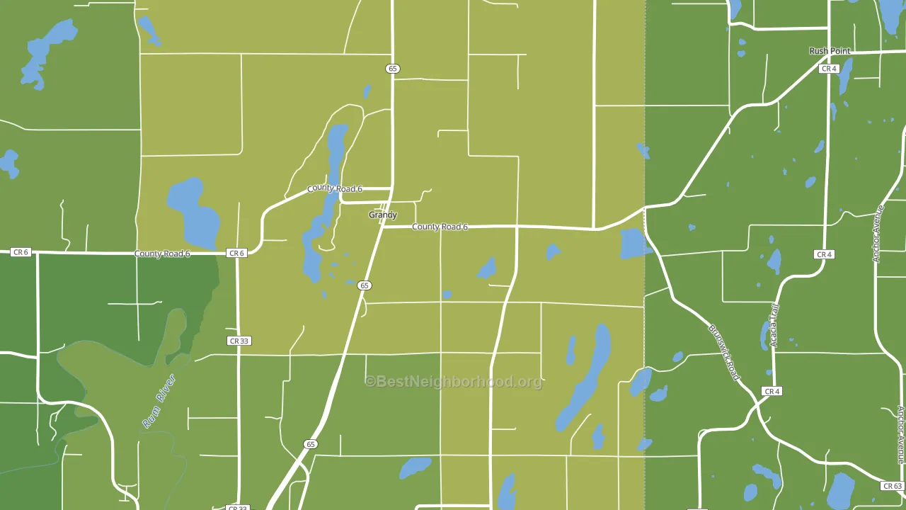 Grandy, MN block-group voter-turnout map