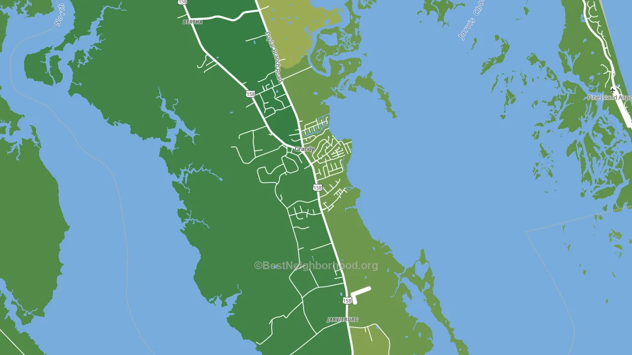 Grandy, NC block-group voter-turnout map