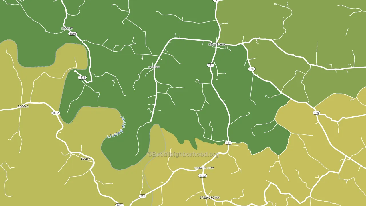 Grange City, KY block-group voter-turnout map