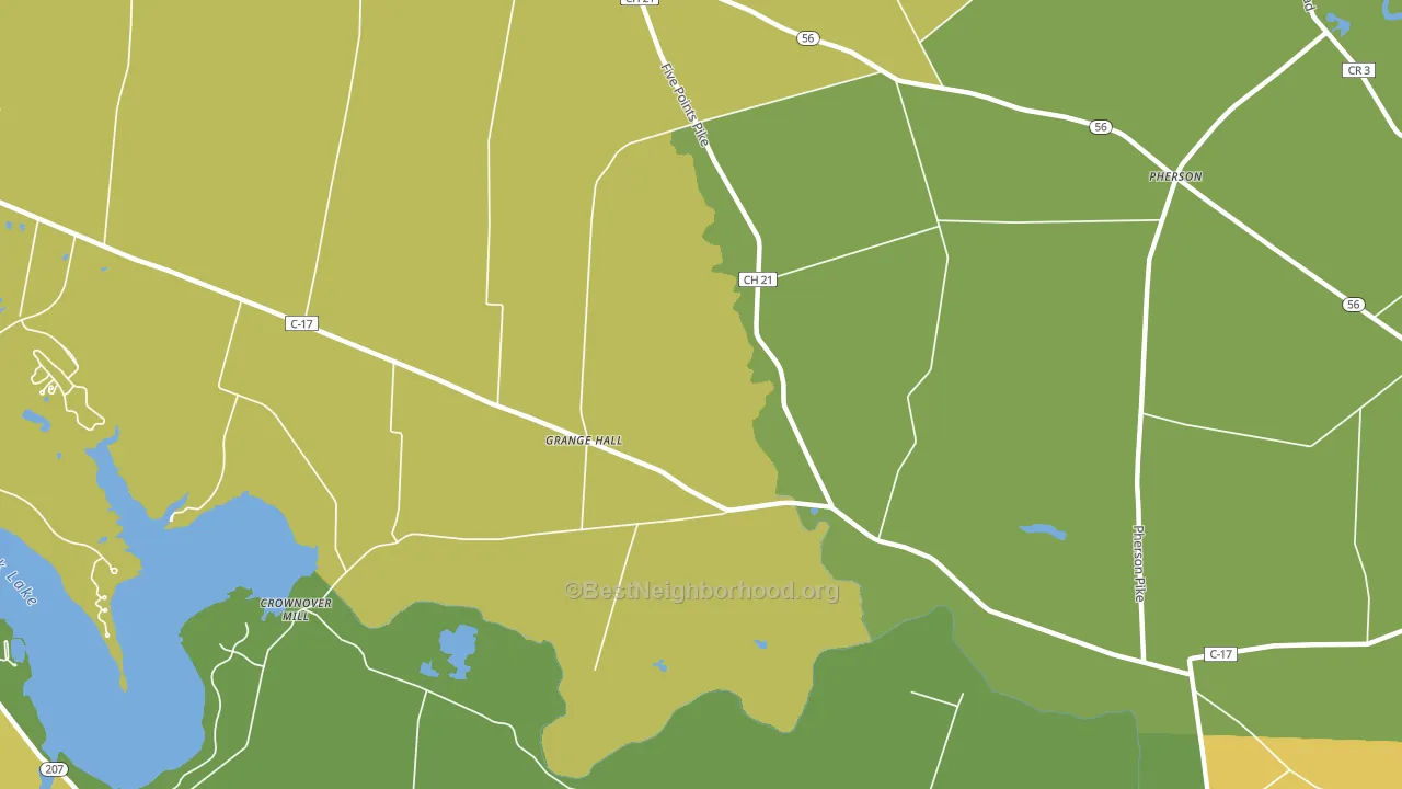Grange Hall, OH block-group voter-turnout map