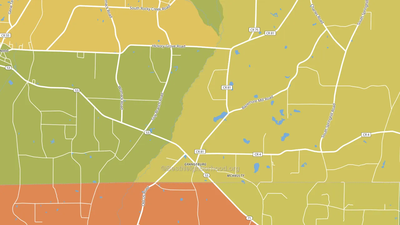 Grangeburg, AL block-group voter-turnout map