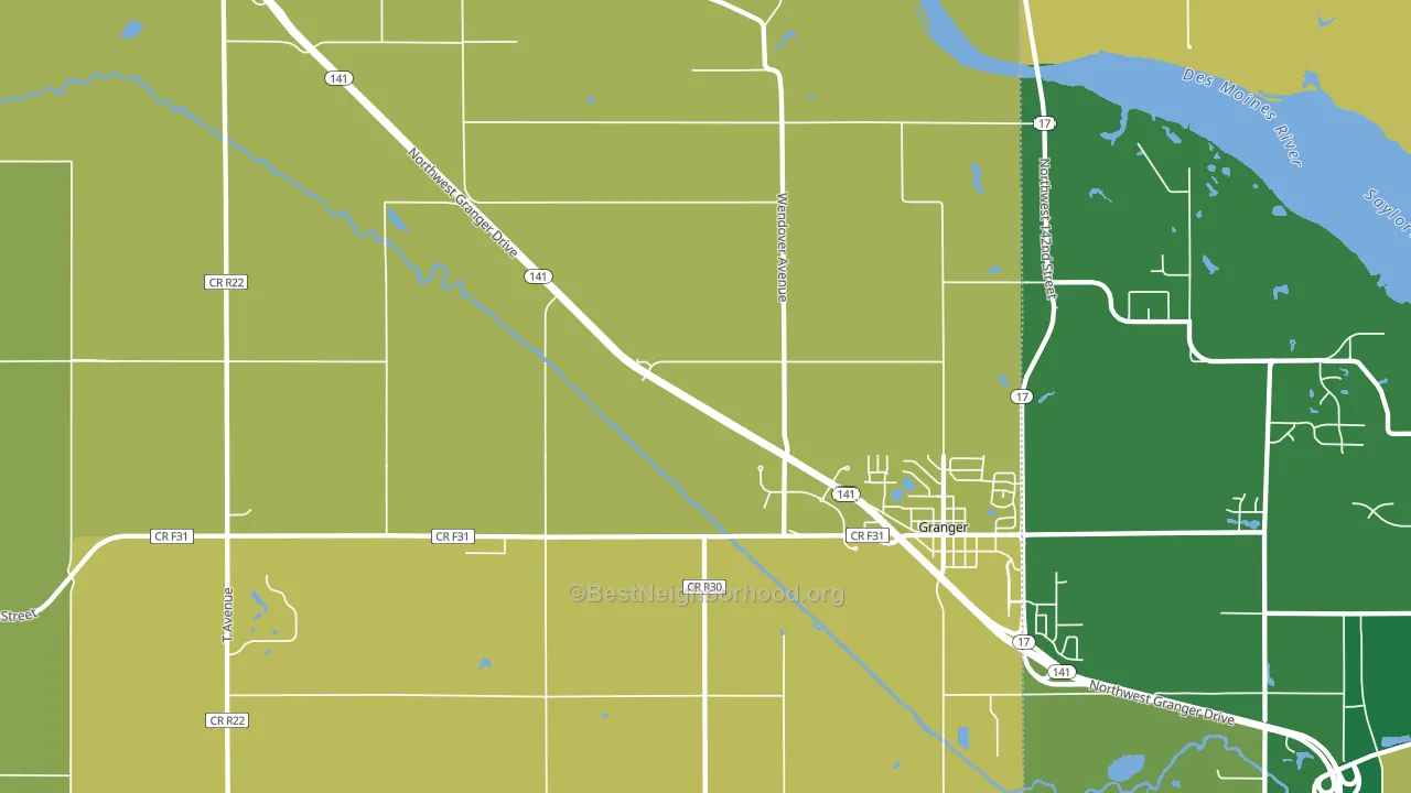 Granger Homesteads, IA block-group voter-turnout map