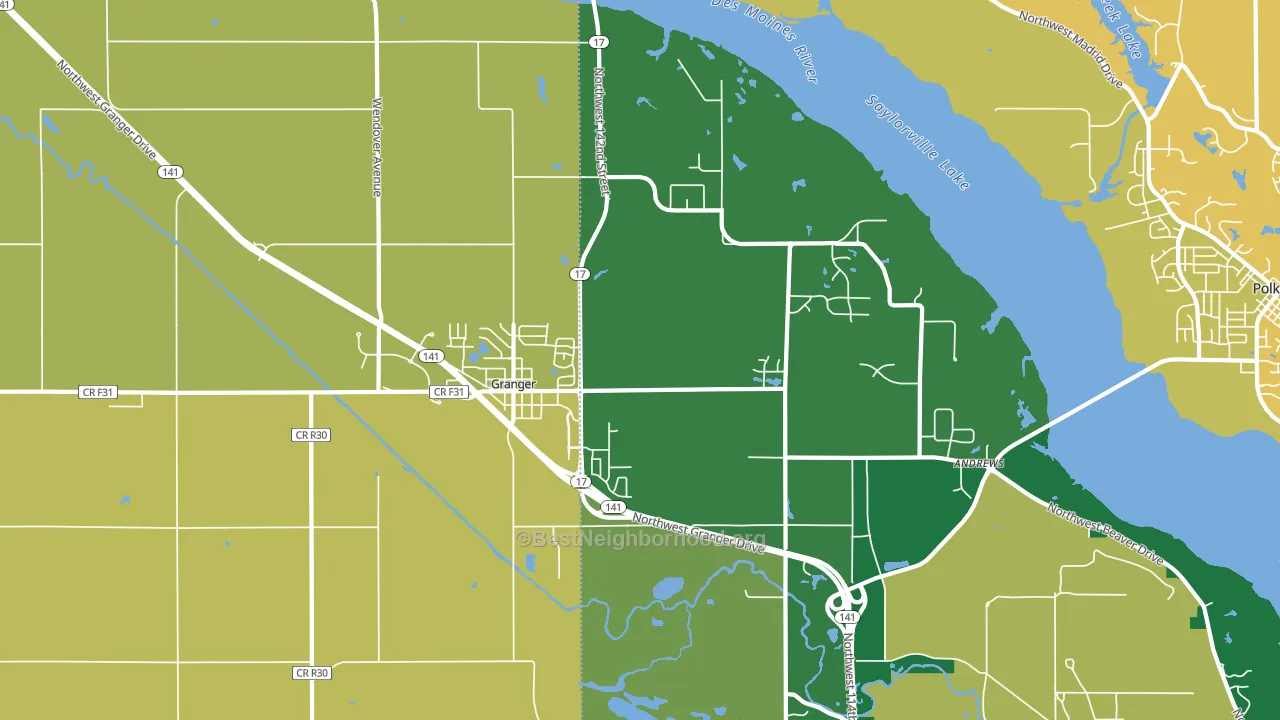 Granger, IA block-group voter-turnout map