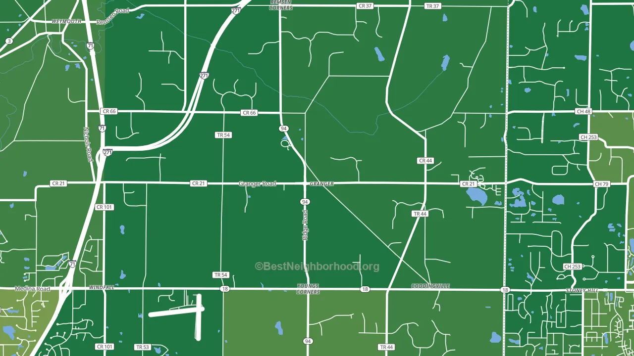 Granger, OH block-group voter-turnout map