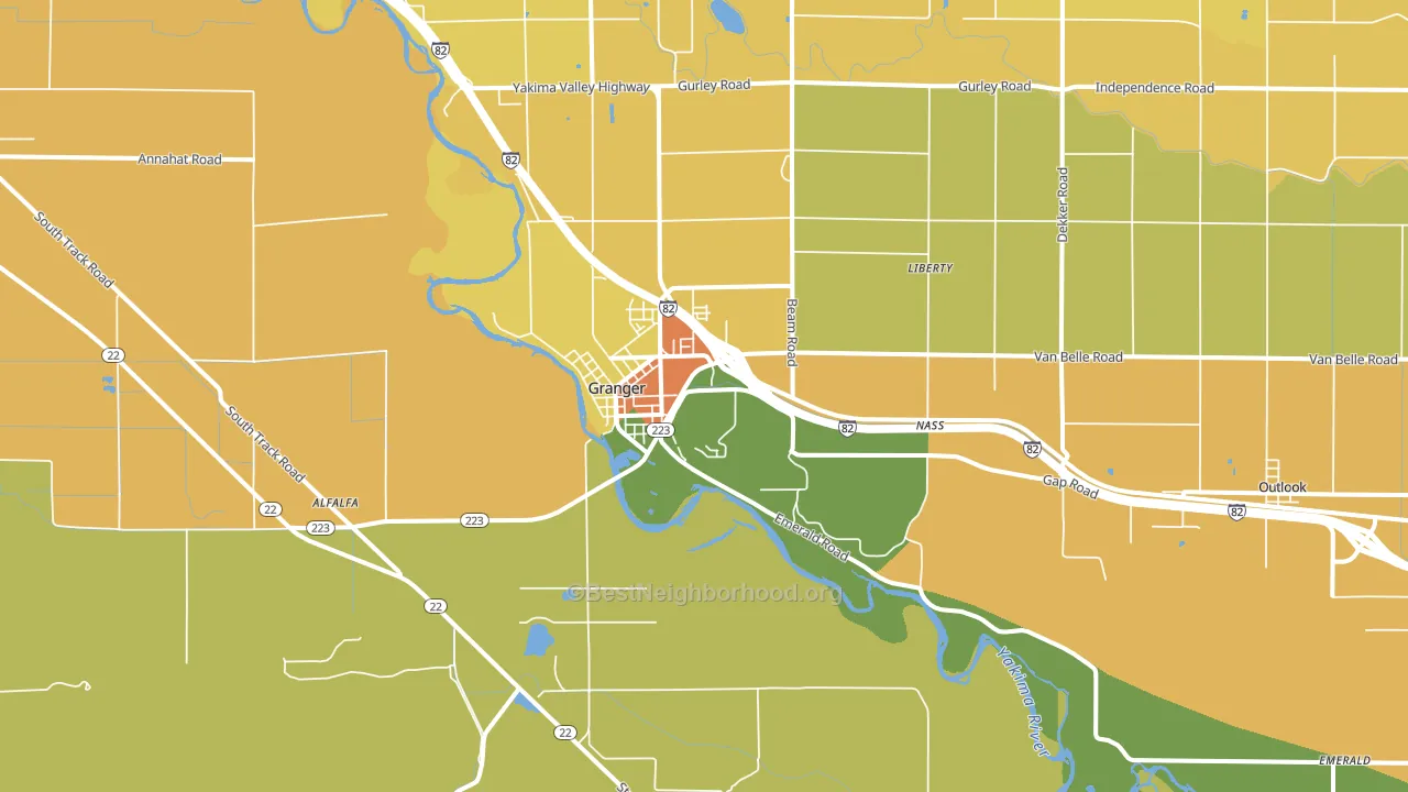 Granger, WA block-group voter-turnout map