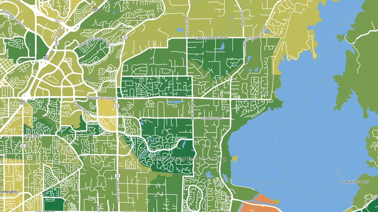 Granite Bay, CA block-group voter-turnout map