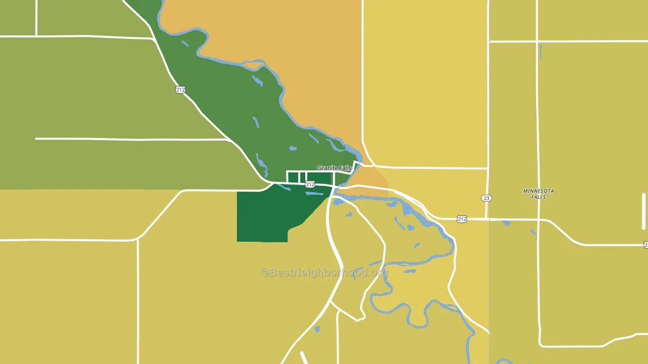 Granite Falls, MN block-group voter-turnout map
