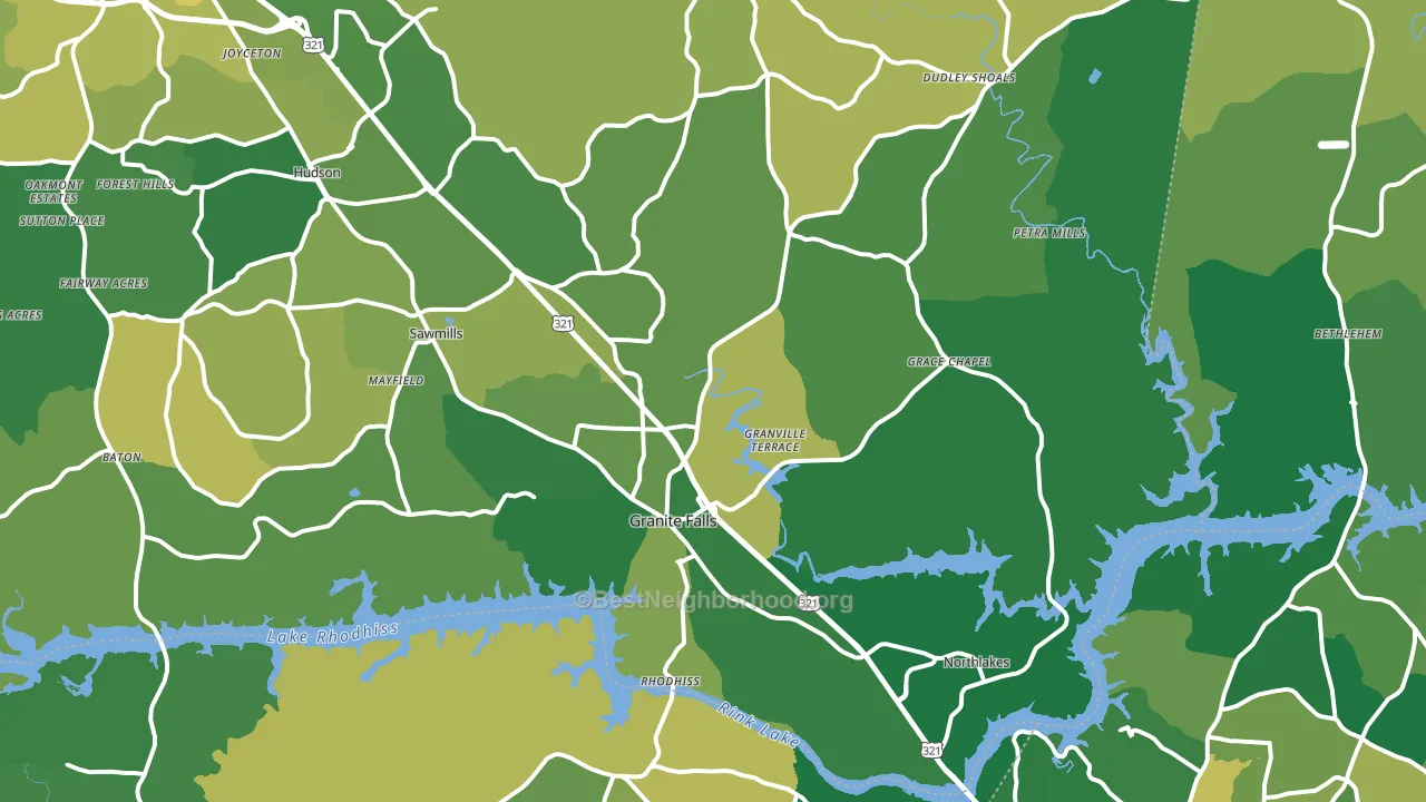 Granite Falls, NC block-group voter-turnout map