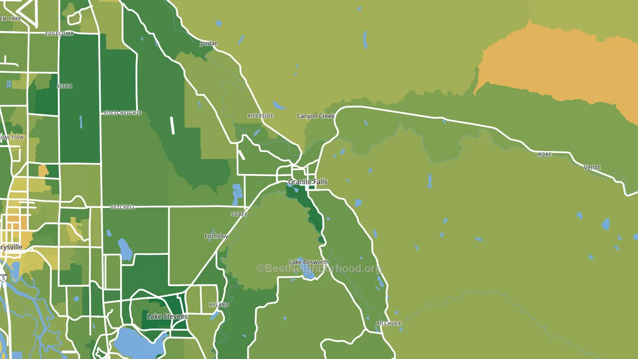 Granite Falls, WA block-group voter-turnout map