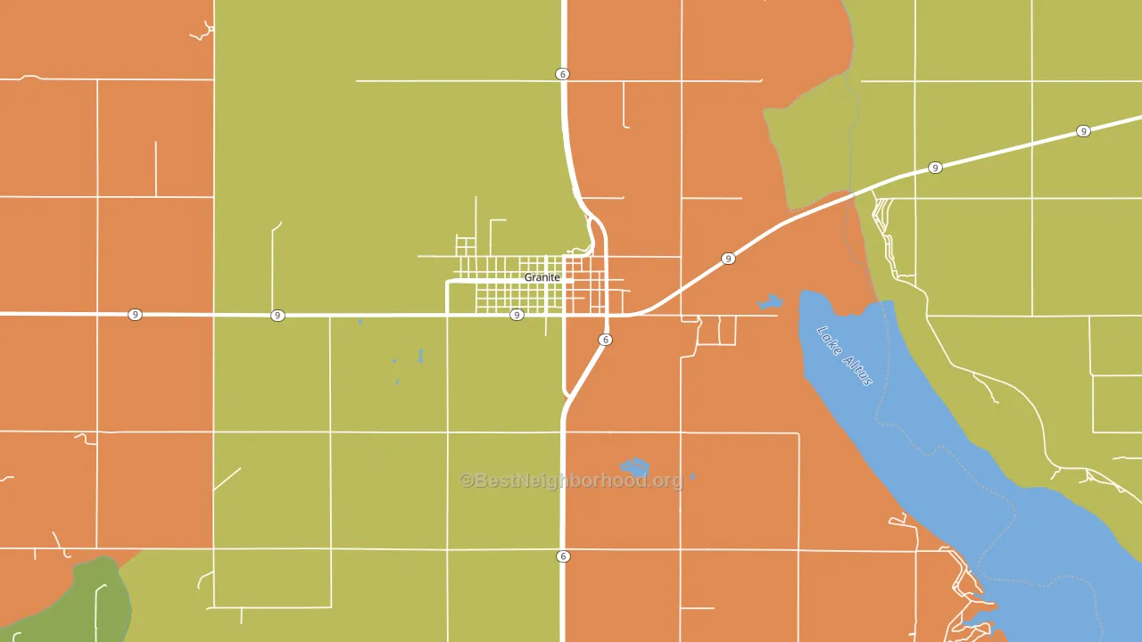 Granite, OK block-group voter-turnout map