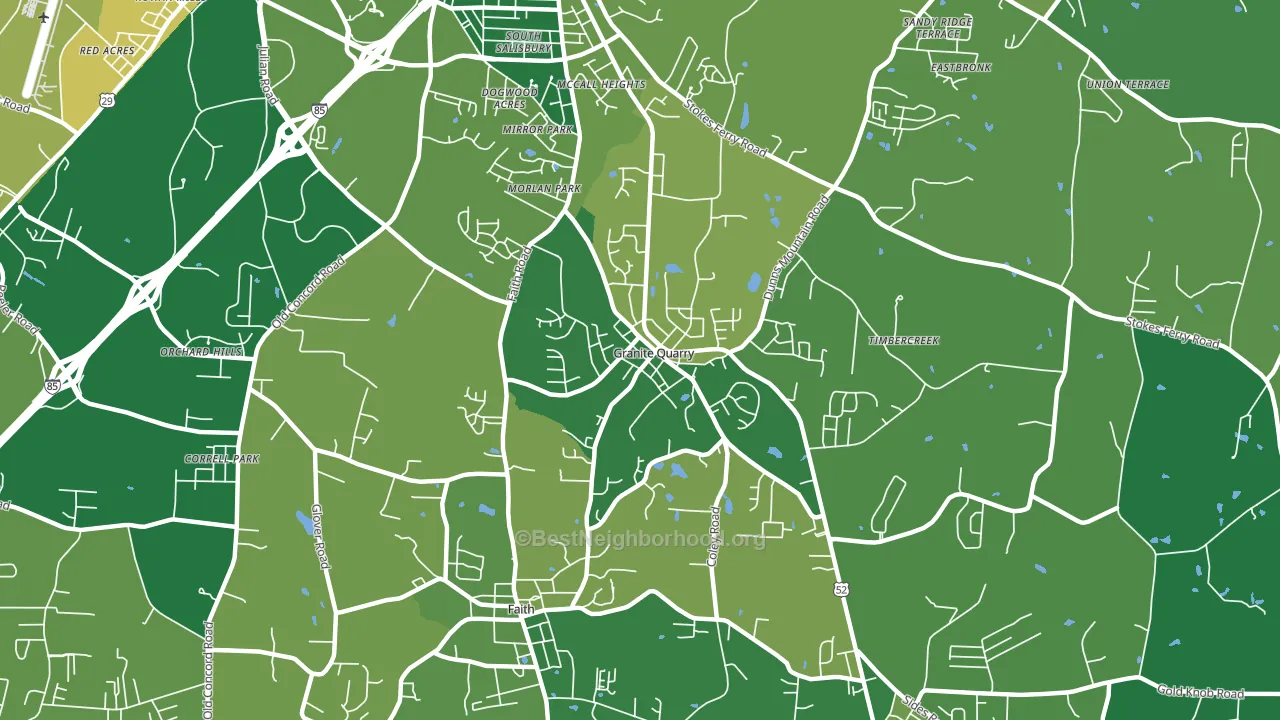 Granite Quarry, NC block-group voter-turnout map