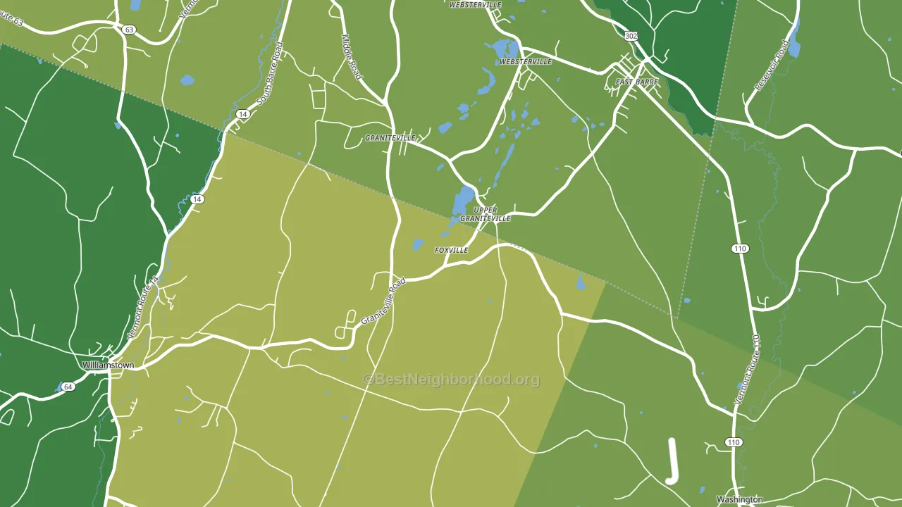 Graniteville, VT block-group voter-turnout map