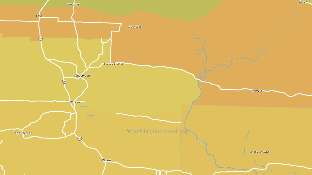 Grannis, AR block-group voter-turnout map
