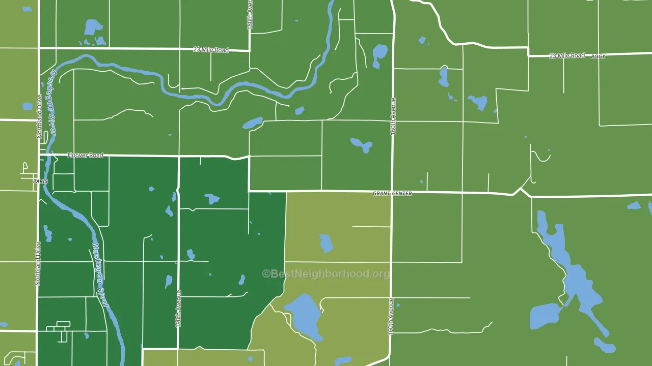 Grant Center, MI block-group voter-turnout map
