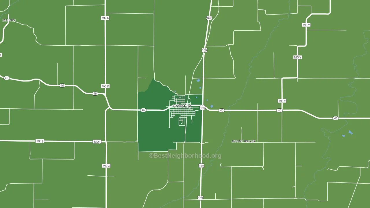 Grant City, MO block-group voter-turnout map