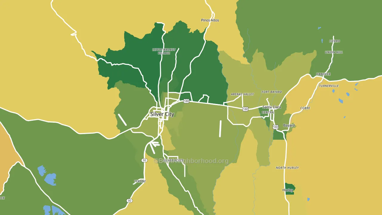 Grant County, NM block-group voter-turnout map
