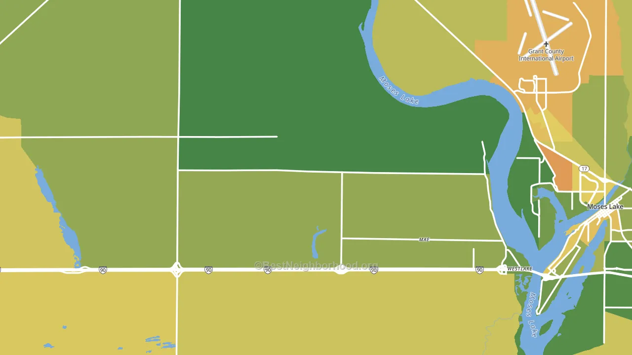 Grant County, WA block-group voter-turnout map
