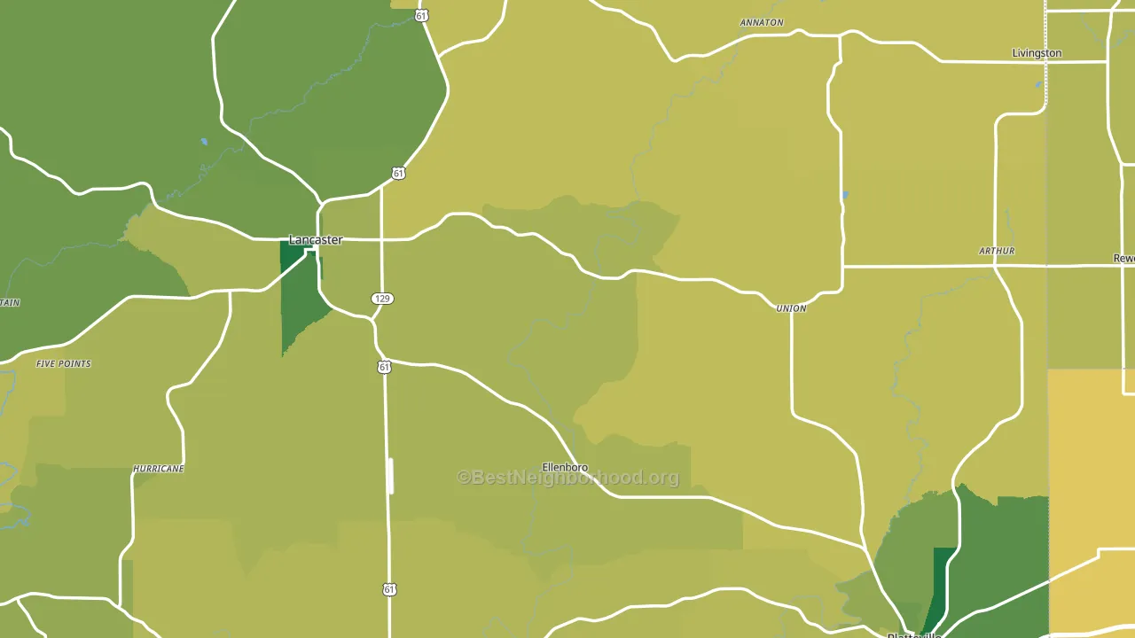 Grant County, WI block-group voter-turnout map