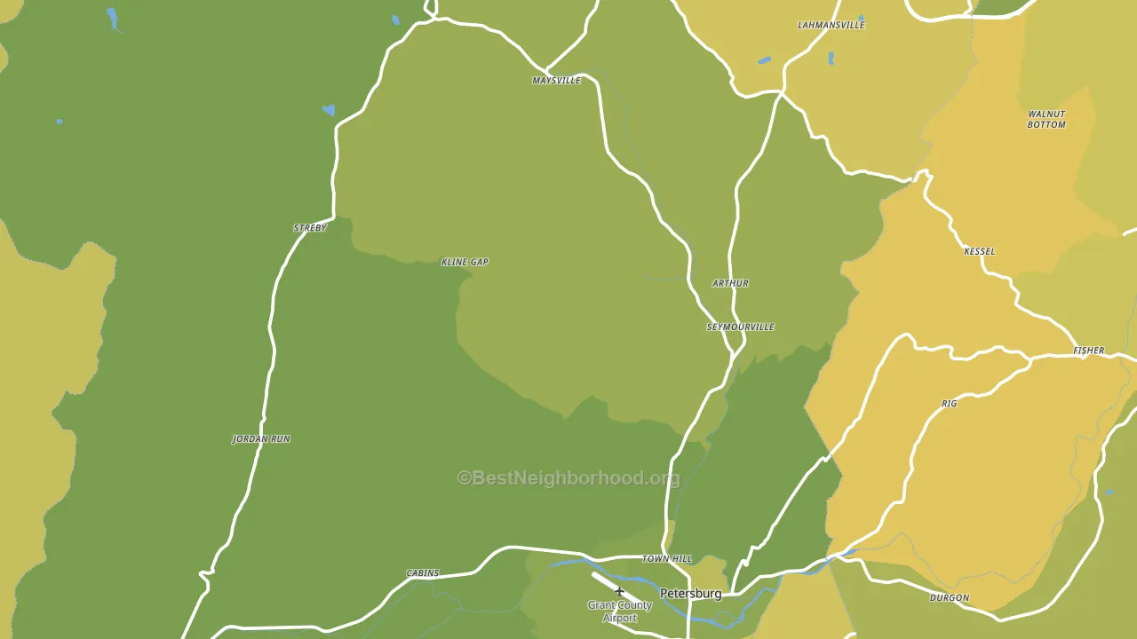 Grant County, WV block-group voter-turnout map