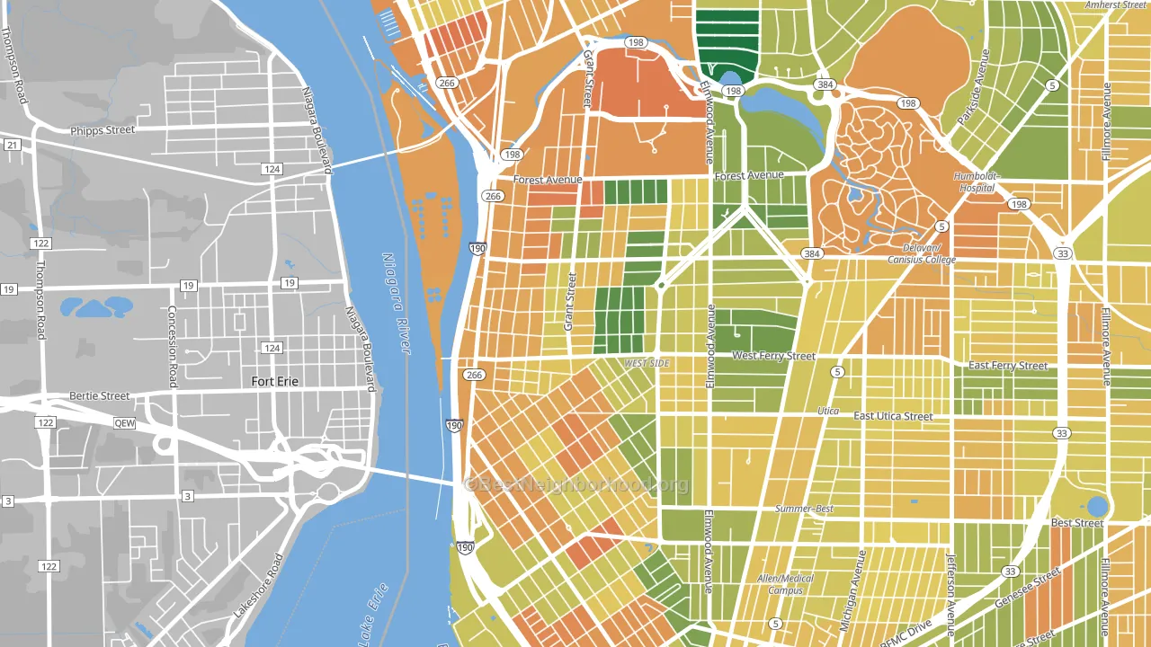 Grant Ferry, Buffalo, NY block-group voter-turnout map