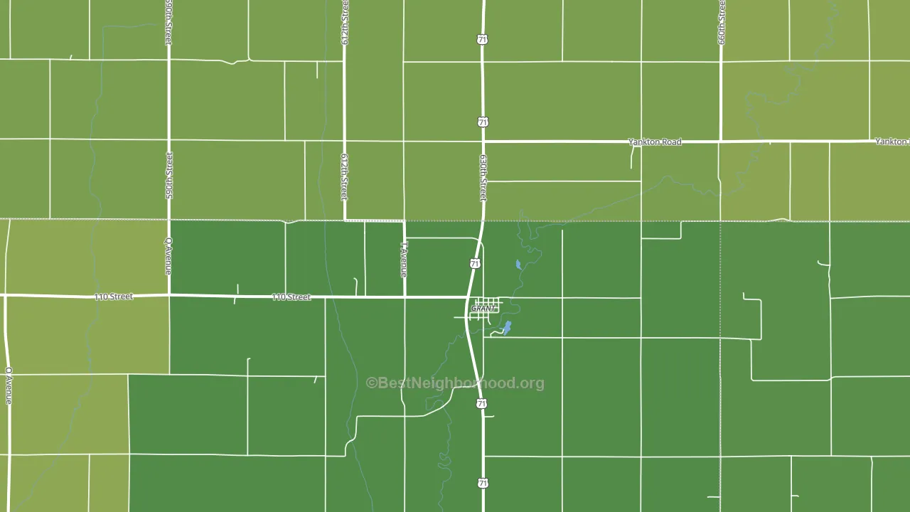Grant, IA block-group voter-turnout map